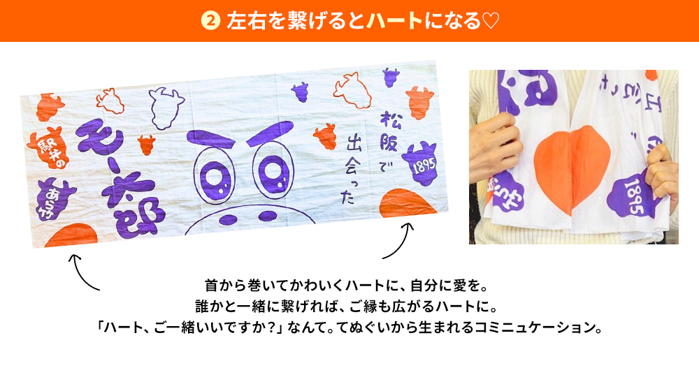 左右を繋げるとハートになる